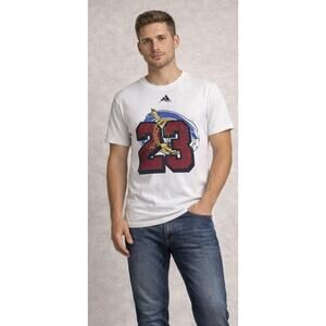 Jordan Graphic T Shirt Men Medium White Jumpman 23 Basketball Logo